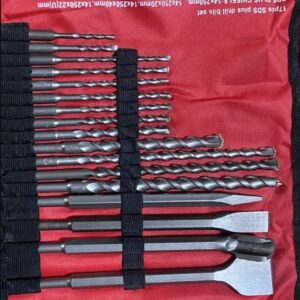 17PC Drill Bits & Chisel SDS Plus for Rotary Hammer Bits