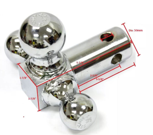 Triple Tri Swivel 3 Way Ball for Trailer Tow Hitch Mount - Image 4