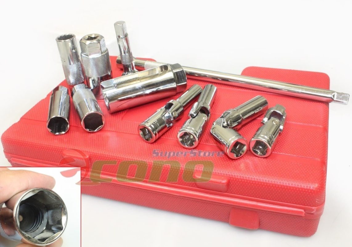 11pc Master Auto Service Tool Set Sockets 4 Spark Plug & Glow Plug