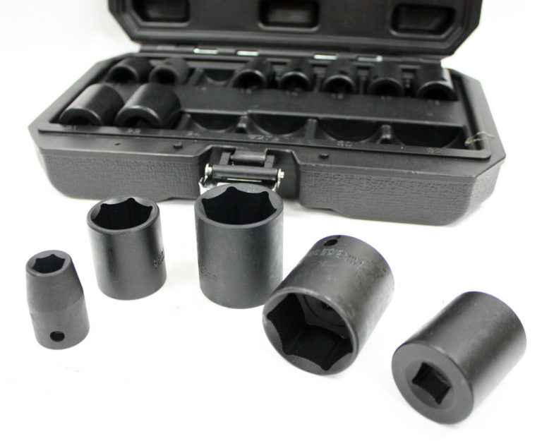 14 pcs Shallow Metric Impact Sockets set 6 Point 1/2