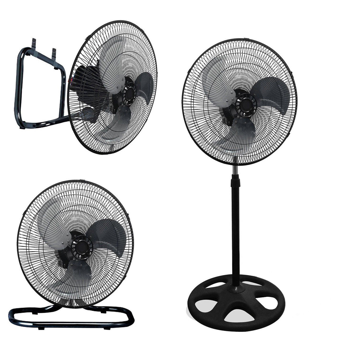 MULTI-USE 2 SPEED OSCILLATING FAN STAND UP WALL MOUNT OR CLIP ON CIRCULATING 7" 