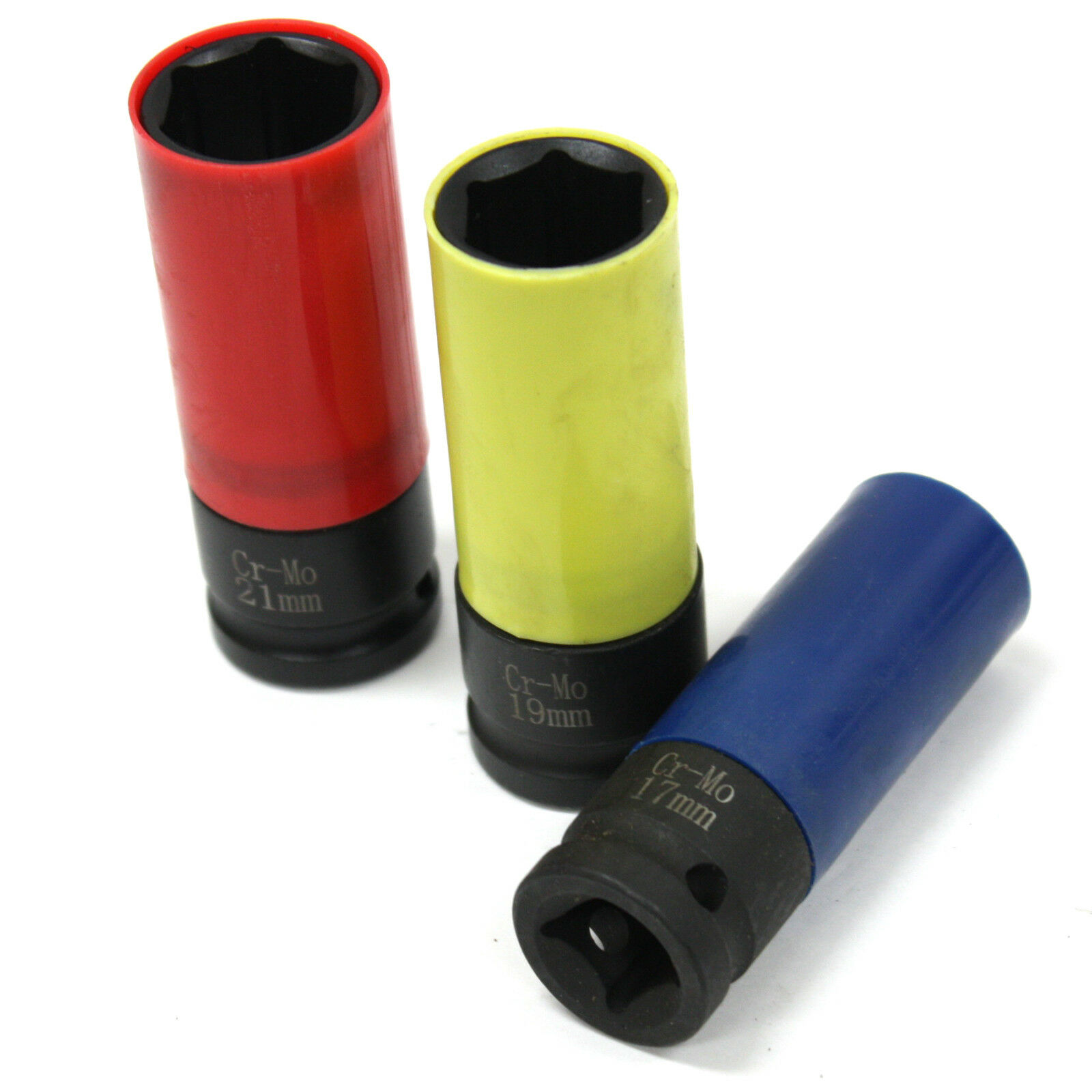 ECCPP 5pcs Lug Nut Impact Socket 1/2 in Thin Wall Socket Wheel Rim Protector Tool Set 15mm 17mm 19mm 21mm 22 mm