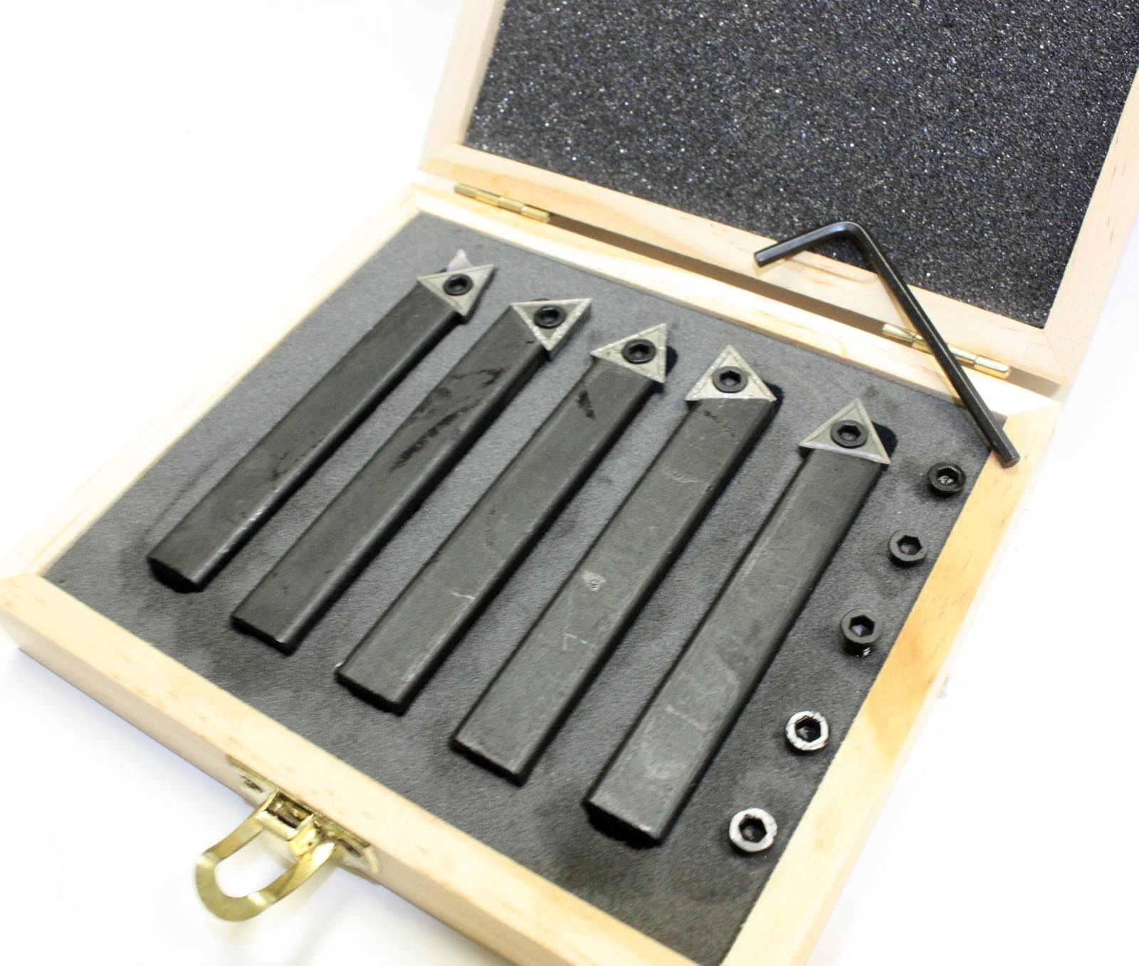 5/16" 5 PC Indexable Carbide Insert Turning Tool Bit Lathe Set C6 Chipbreaker for sale online 