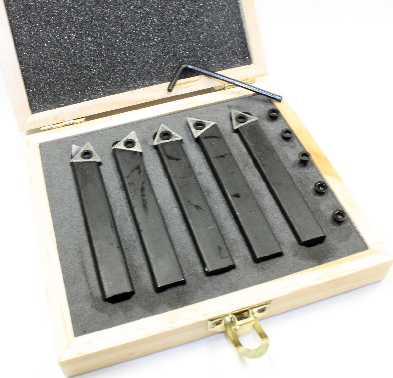 NEW 5pc  1/4" MINI LATHE INDEXABLE CARBIDE INSERT TOOL BIT SET BY CENTRAL MACH.