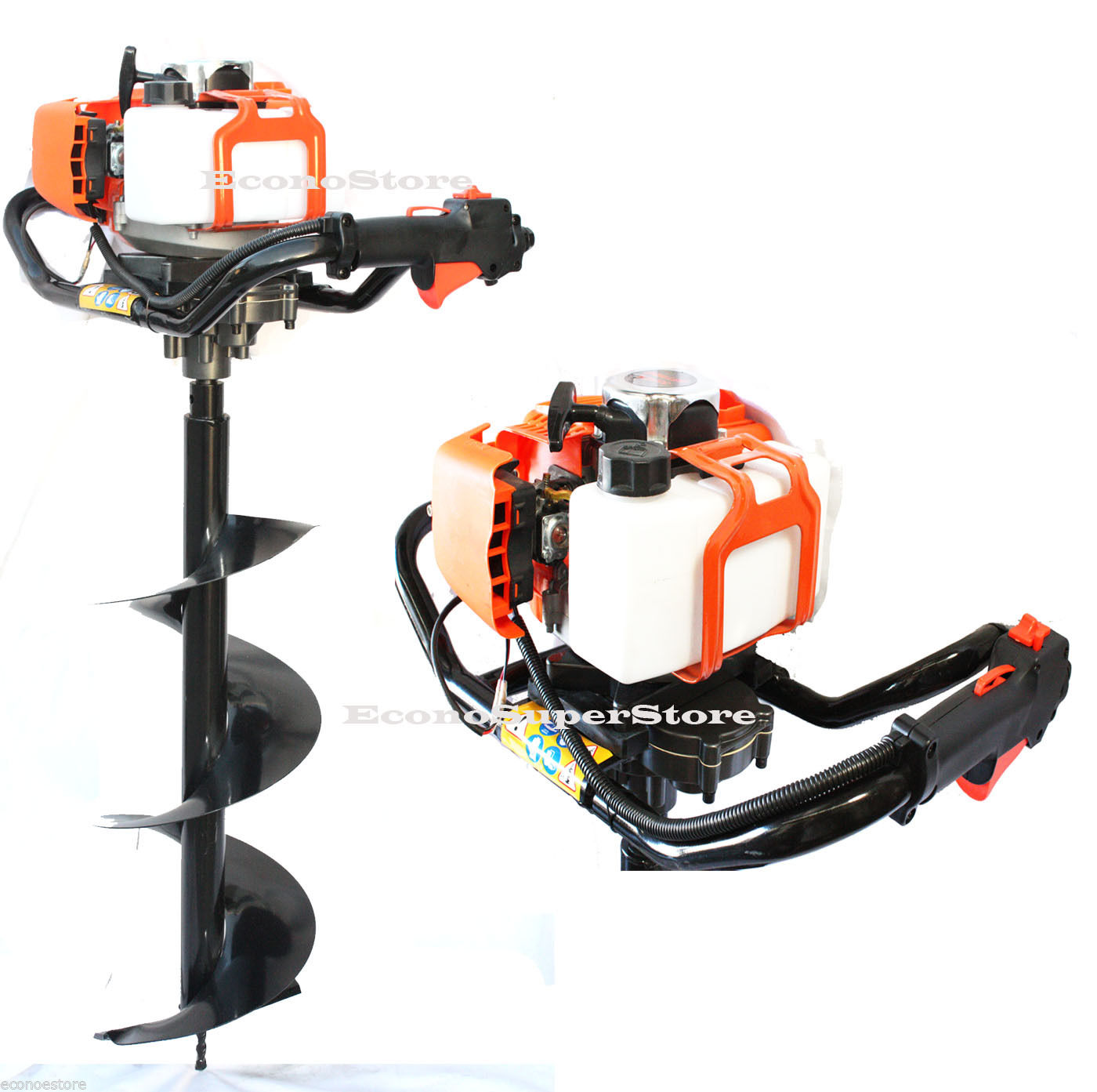 thumbnail image 2 of 52cc Gas Powered Earth Auger Post Hole Digger – With 3 Bits (4,6,8 Inch), 2.3hp 2 of 2