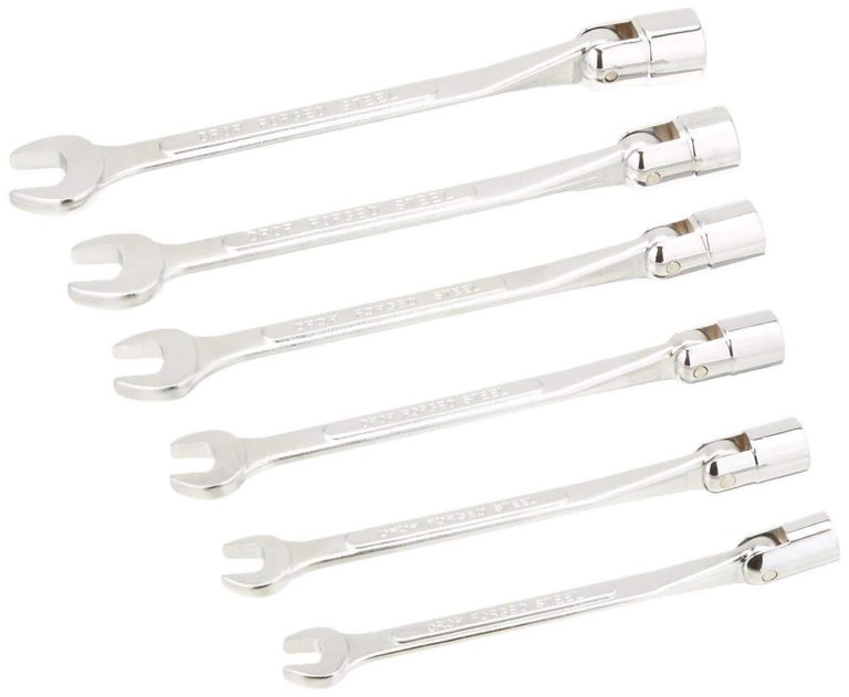 6 pc METRIC Flex Socket & Open Wrench Set 10mm 19mm Automotive Tools