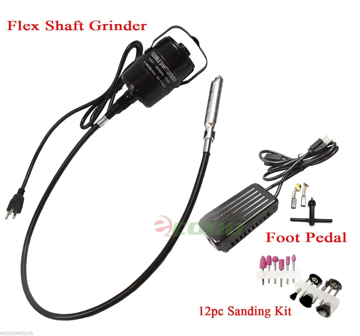 Details about   800W Electric Flexible Shaft Die Grinder Rotary Tool Variable Speed w/ Pedal US 