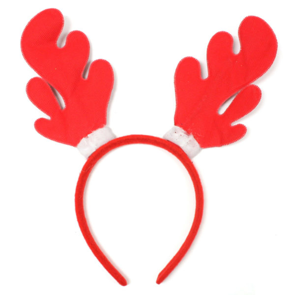 Lot 2 Red Glitter Reindeer Headband Bells Christmas Holiday Antler Costume - Image 5