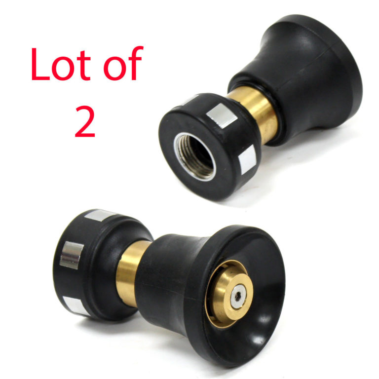 Lot of 2 Deluxe Solid Brass Garden Water Fire Hose Nozzle Pressure