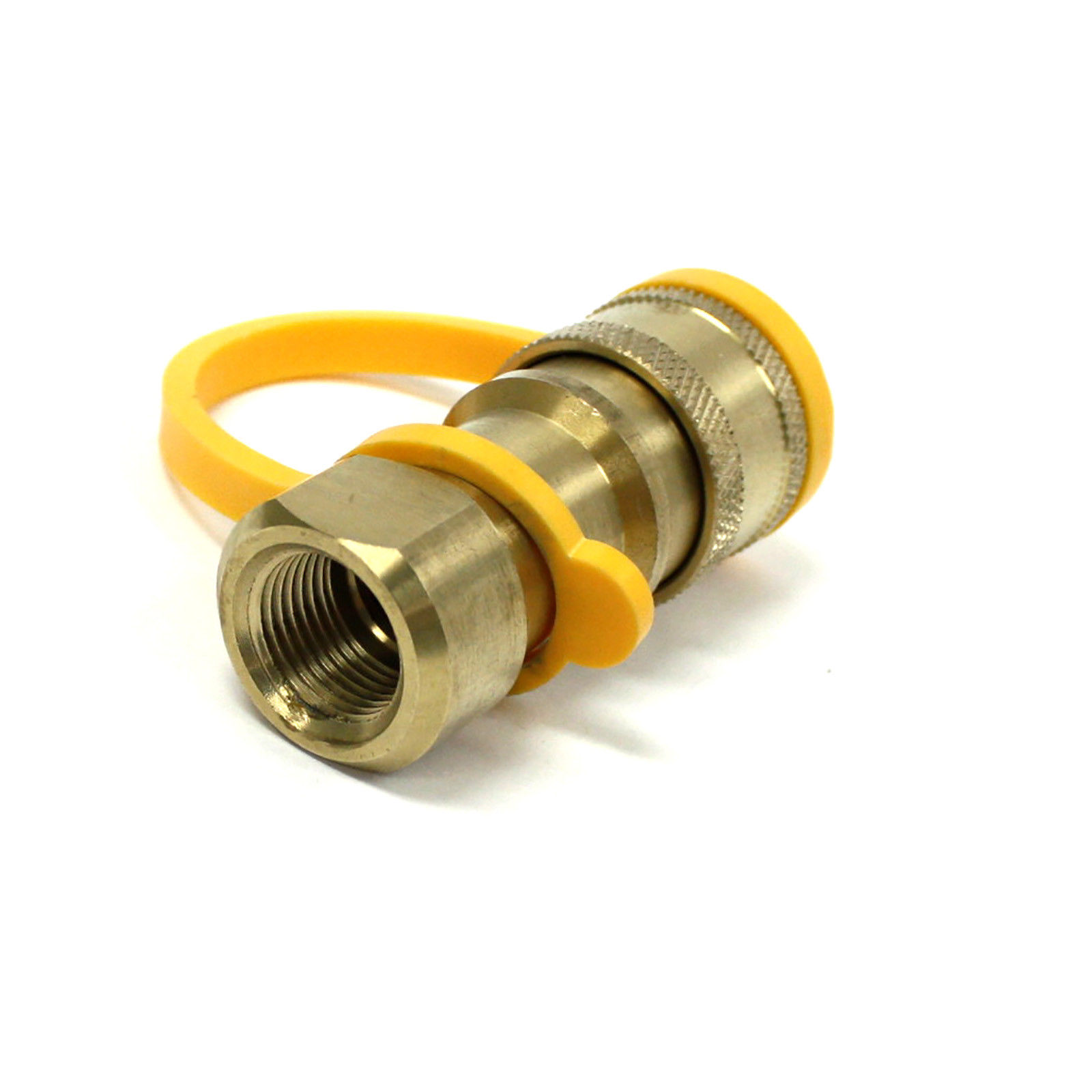 3/8 inch Female Pipe Thread x 3/8 inch Male Flare GasSaf Universal Propane Natural Gas Quick Connector Solid Brass Disconnect kit 