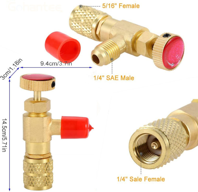 R410 Refrigerant Service Charging Shut off Adapter Flow Control Ball ...