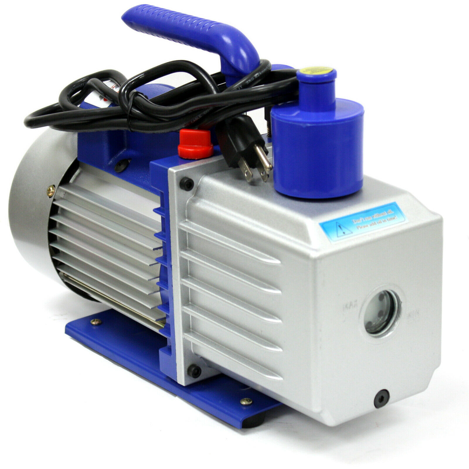 Rotary Vane Vacuum Pump 12CFM 3/4HP 29"Hg HVAC Milker Machine Hookup+Check Valve 