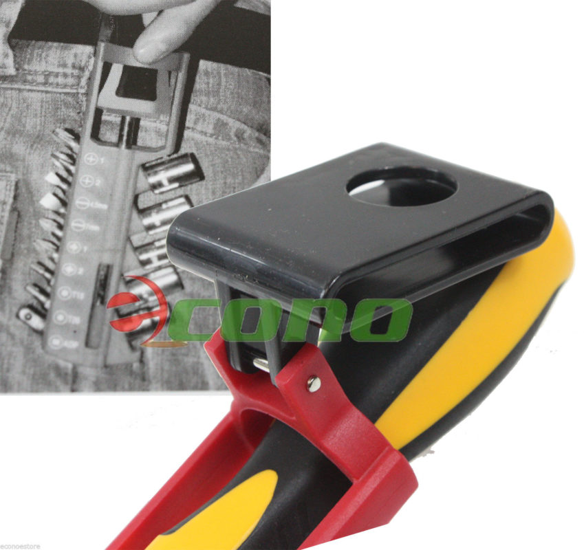 15 PC Screwdriver Construction Belt Holder On Tool Kit Set W/ Bits And