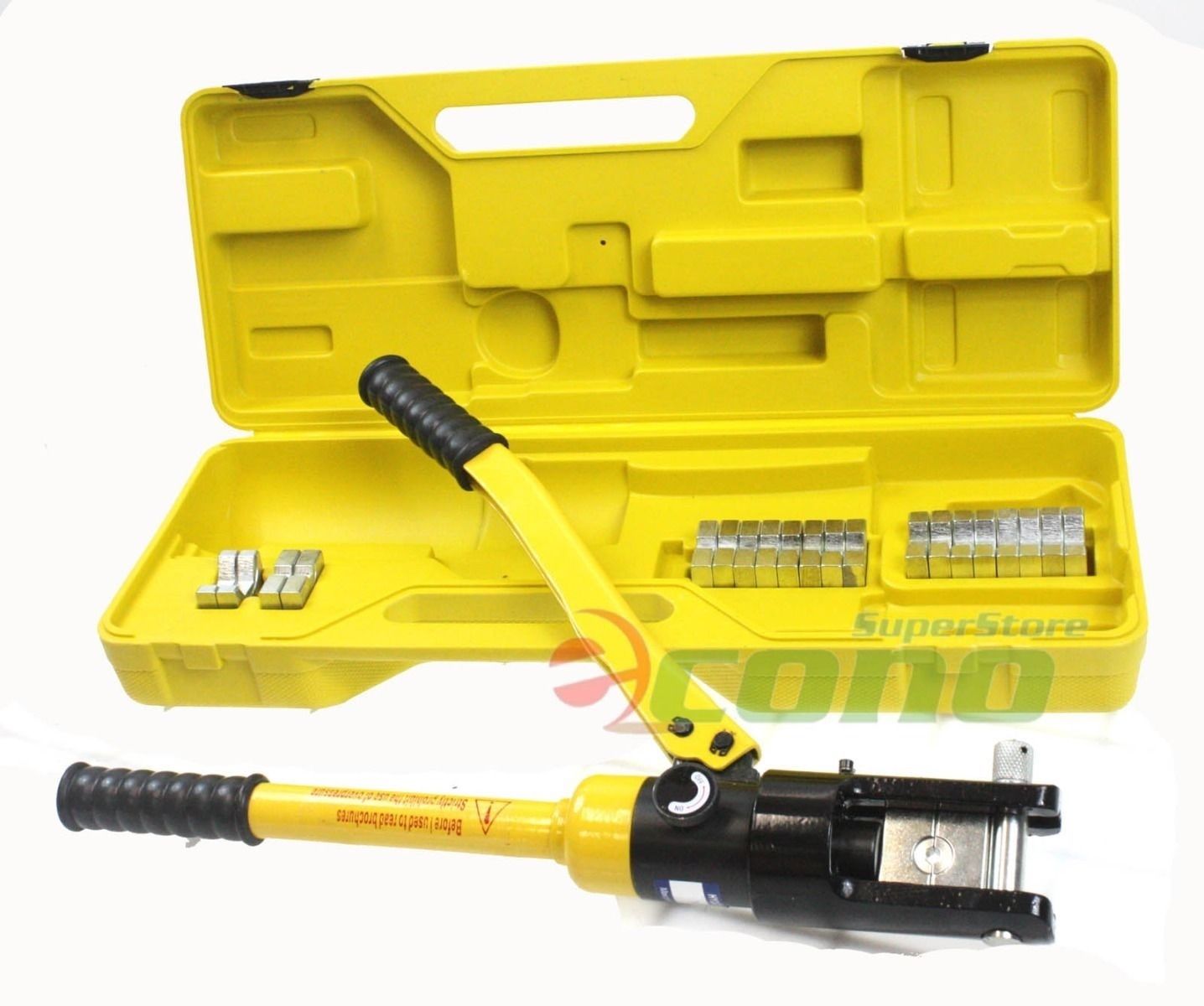 16 Ton Hydraulic Wire Crimper Crimping Tool 11 Dies Battery Cable Lug Terminal 