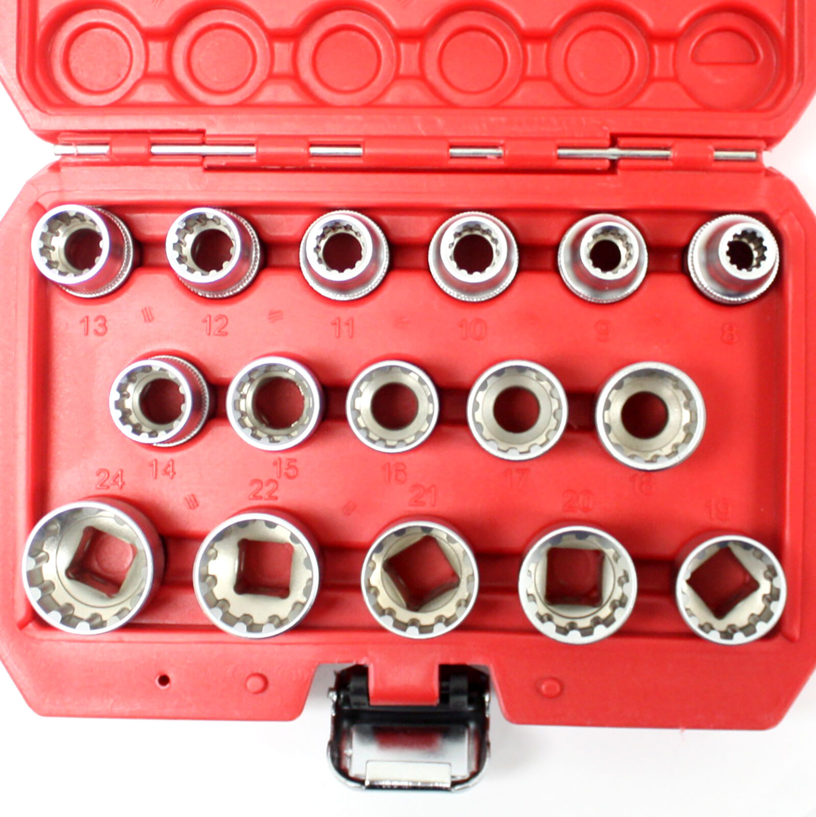 16pc 12 PT Point 1//2/" Dr  Gear Wall Rounded Socket Set 8-24mm Metric