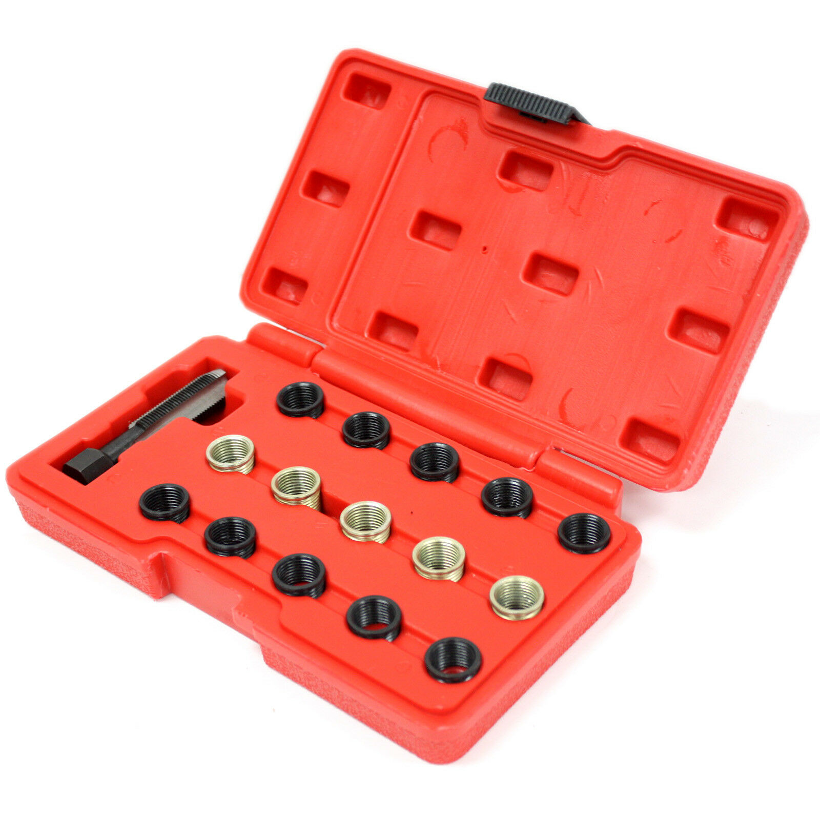 16Pcs Spark Plug Screw Tap and Screw Thread Repair Tools Rethreading Kit with Portable Case for Auto Part Repair Ejoyous Spark Plug Repair Kit 