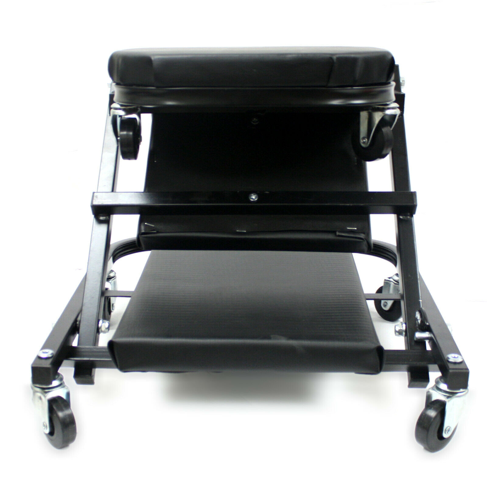 Foldable Z Creeper Seat Rolling Chair Auto Mechanics Shop Garage Work Stool BLK 