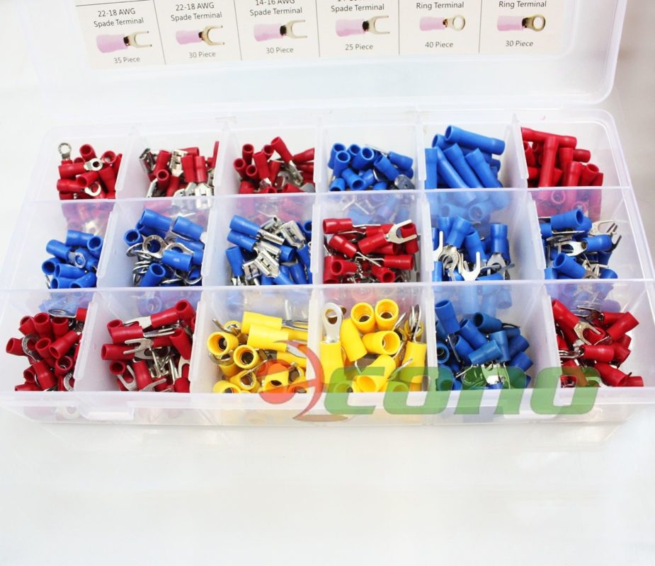 520pc ASSORTED WIRE CONNECTORS TERMINALS KIT – ELECTRICAL WIRING SPLICE ...