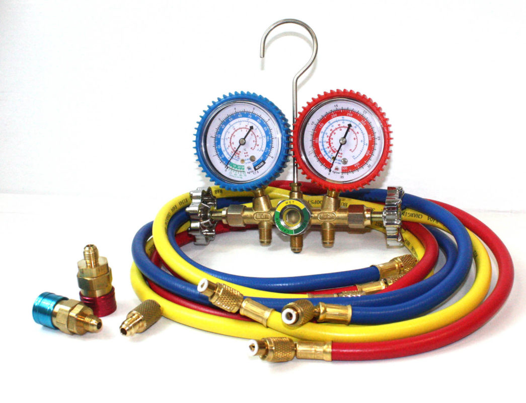 AC Manifold Gauge Set R134a R22 R12 HVAC W/ Digital Refrigerant ...
