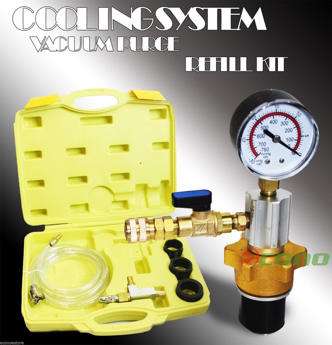 Universal Cooling System Radiator Vacuum Testing Gauge Refill Kit cmHG inHG Read 