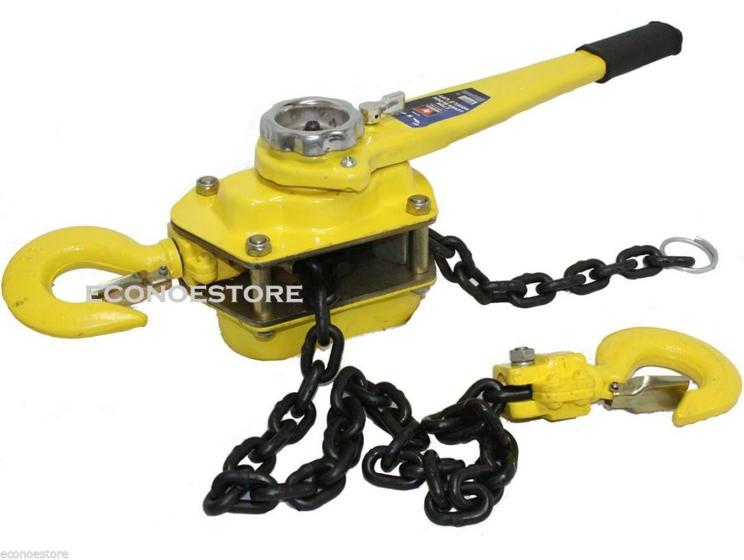 COME ALONG PULLER 3 TON 5 FT RATCHETING LEVER BLOCK CHAIN HOIST PULLEY ...