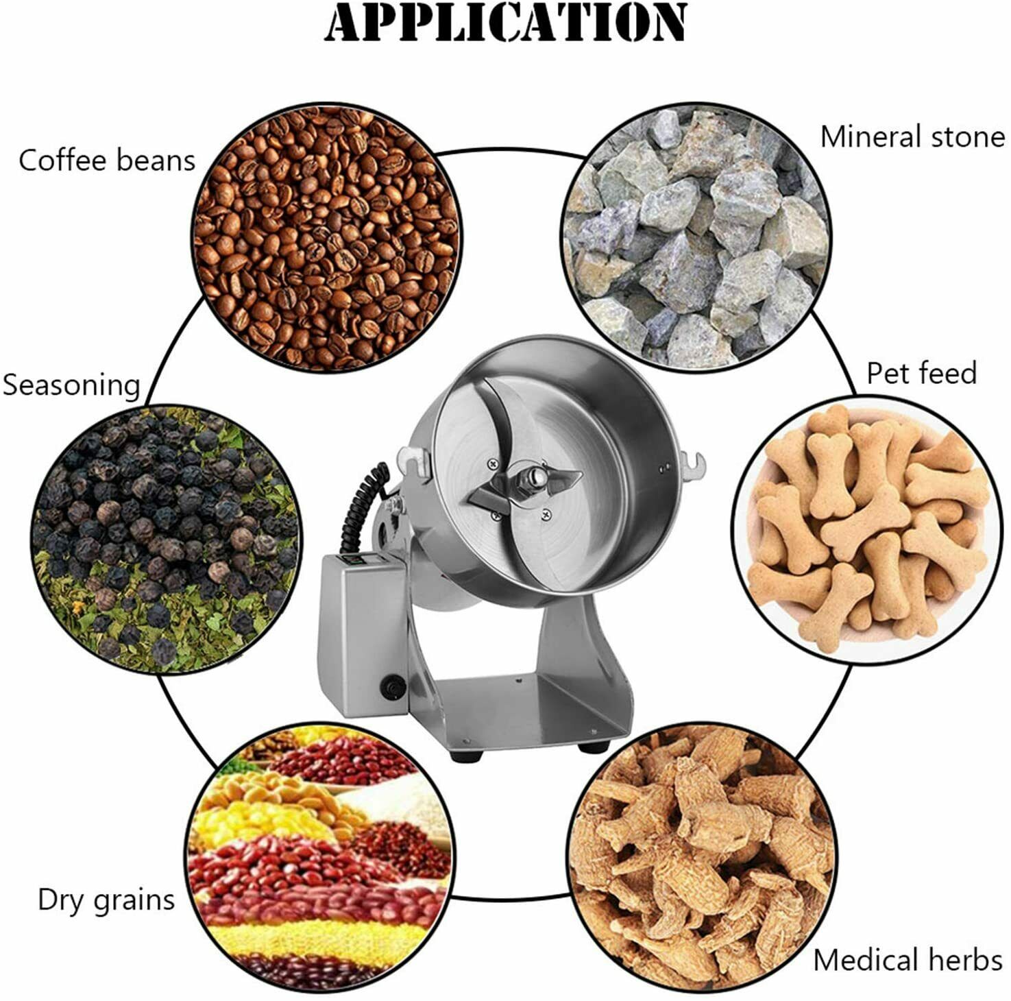 1000g Electric Grain Grinder Herb Spices Dry Nuts Kitchen Mill Grinding  Machine