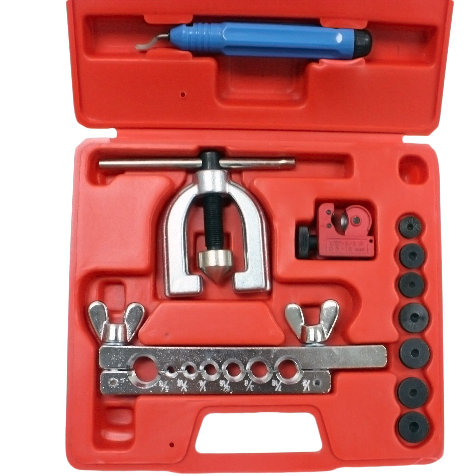 Details about   Double Flaring Brake Line Tool Kit Tubing Car Truck Repair Tool W/ Tube Cutter 