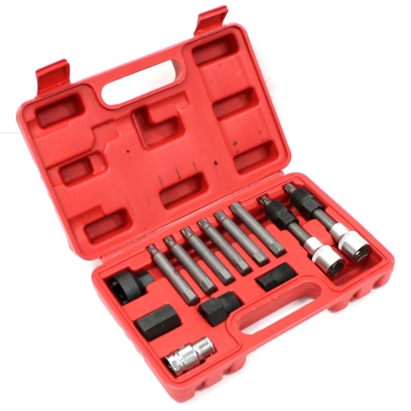 13 pc Alternator Freewheel Pulley Removal Socket Bit Set Garage Service ...