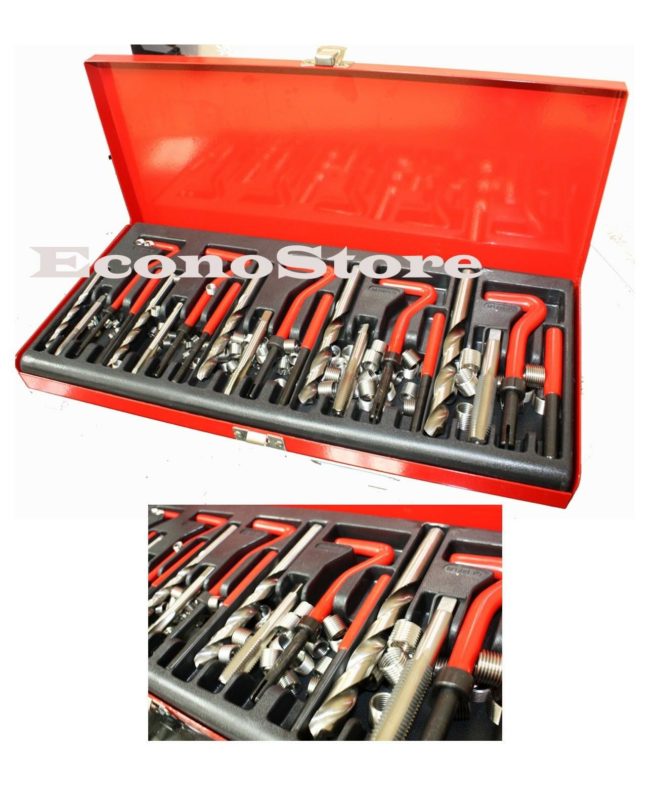 131pc Damaged Thread Repair Tool Kit Automotive Case Auto Engine Block