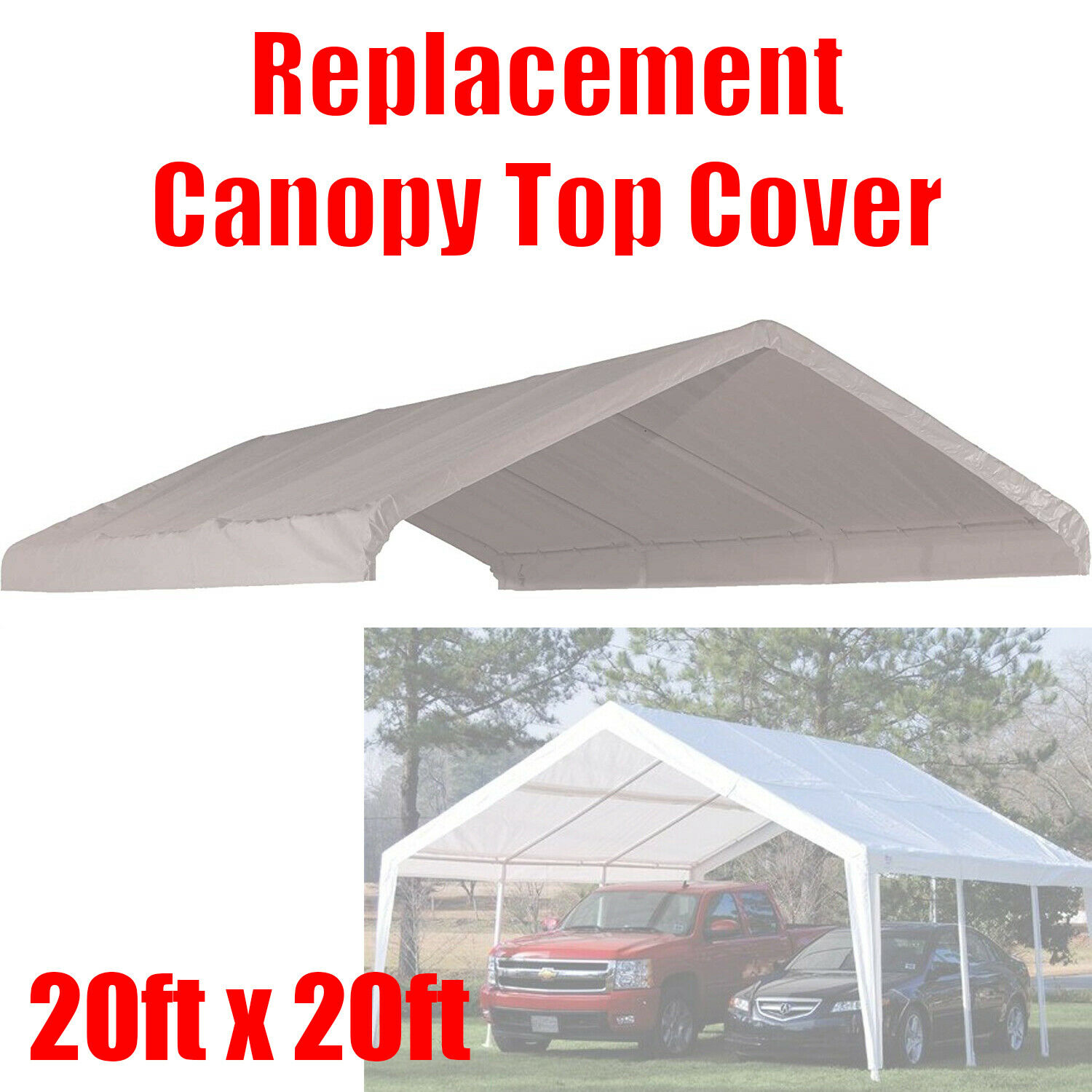Replacement Canopy Roof Cover 10 ft x 20 ft NO TAX Roof Cover Only 