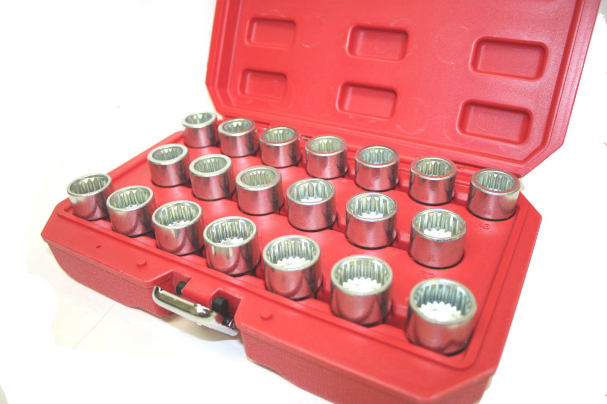 20pc Locking Wheel Nut Key Socket Master OEM Multi Spline For Porsche