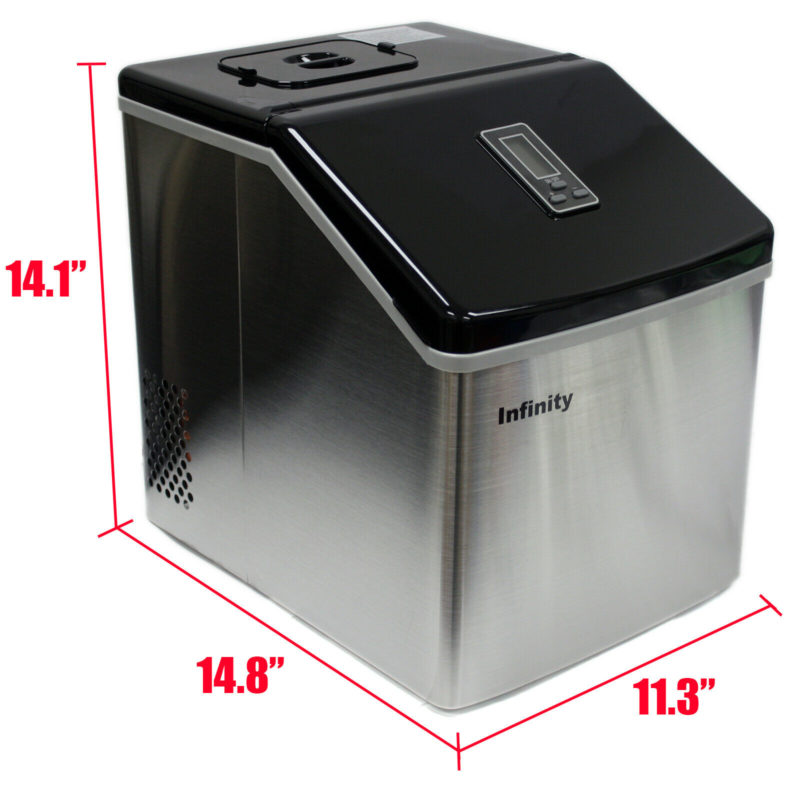 39 Lbs/Day Portable Table Top Ice Maker Making Machine Stainless Steel