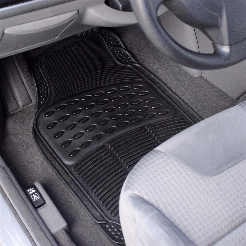 4 pc Universal Fit Rubber Car Mat Set Ridged Heavy Duty All Weather Truck  SUV – EconoSuperStore