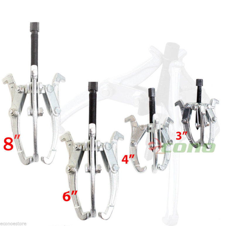 4PC 3 Jaw Gear Puller Set Bearing Puller Auto Mechanic Gear 3" 4" 6" 8