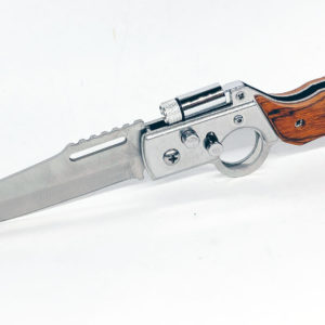 Alternative view of Classic Spring Stiletto Assisted Open Tactical Rifle Folding Pocket Knife w/LED