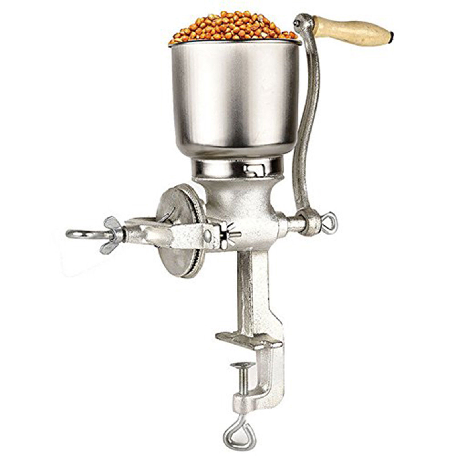 Manual Hand Grain Corn Cereal Flour Mill with Hopper Wheat Coffee Rice Grinder