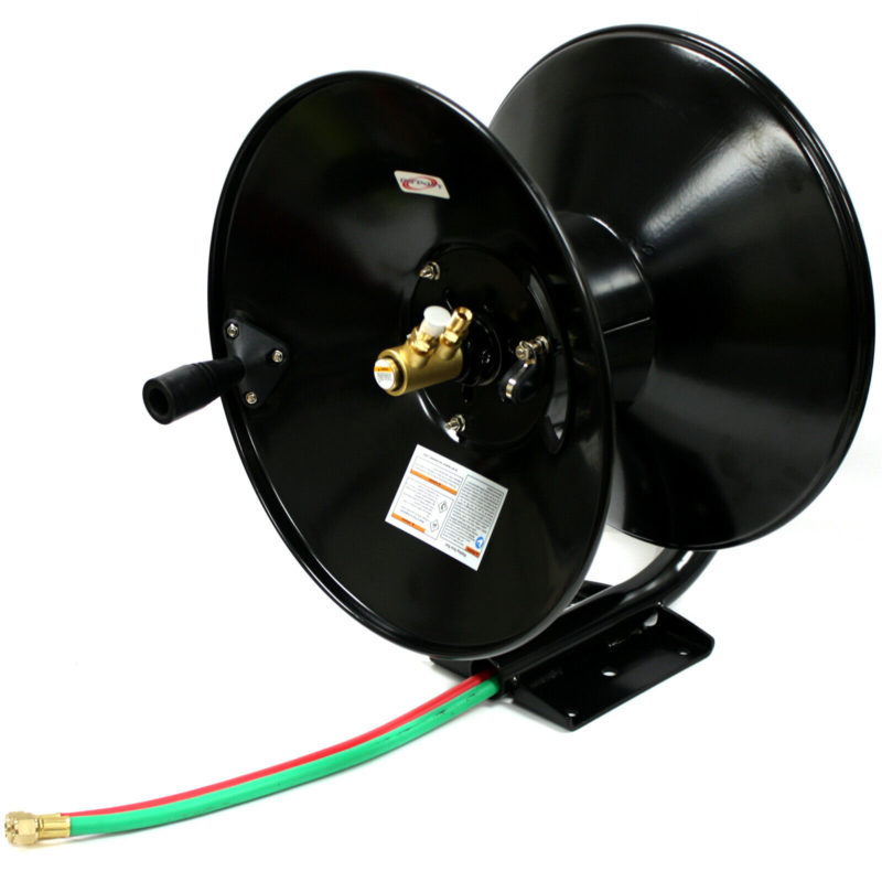 Manual Retractable Twin Hose Reel for 100ft / 30M Oxygen Acetylene