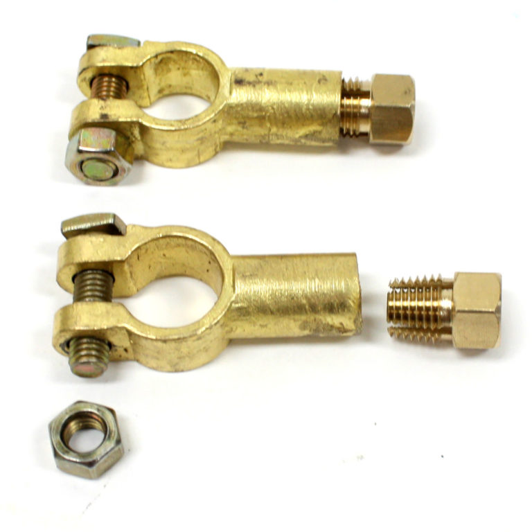 2 pieces Brass Straight Compression Nut Battery Terminal Quick Clamp
