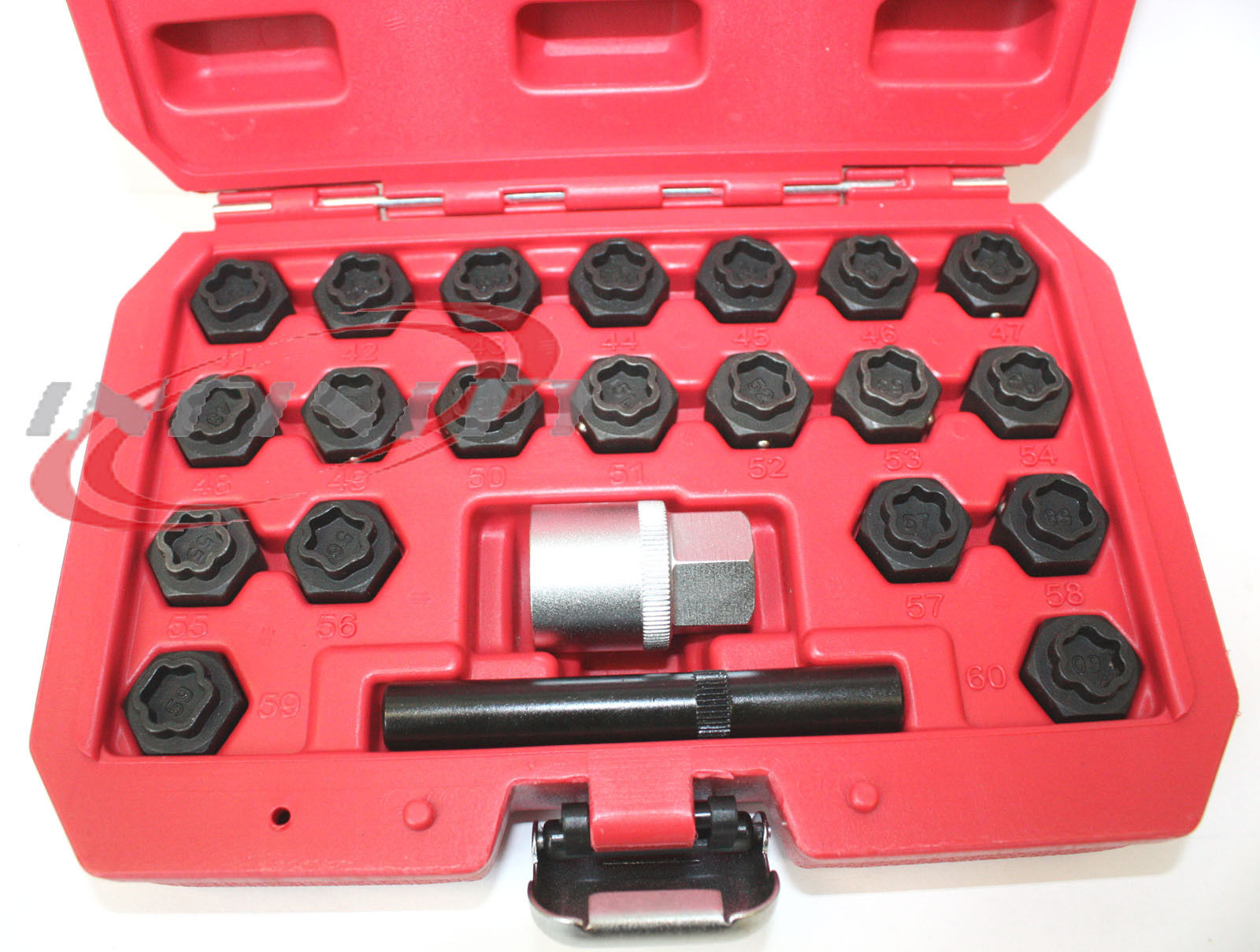 Automotive Wheel Anti-Theft Screws Remover Socket Keys Remover Kit Compatible with Audi Mrcartool Wheel Lock Lug Nuts Removal Set 22pcs 