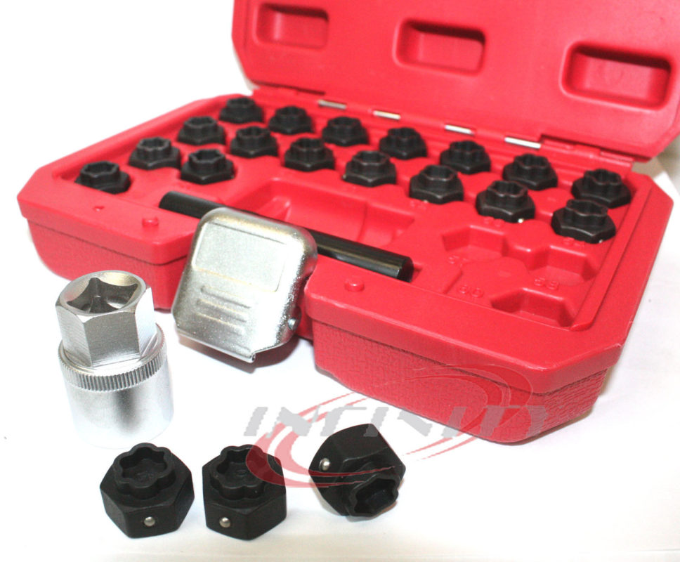 22PC LOCKING WHEEL BOLT NUT REMOVAL SET MASTER KEY KIT FOR BMW SERIES