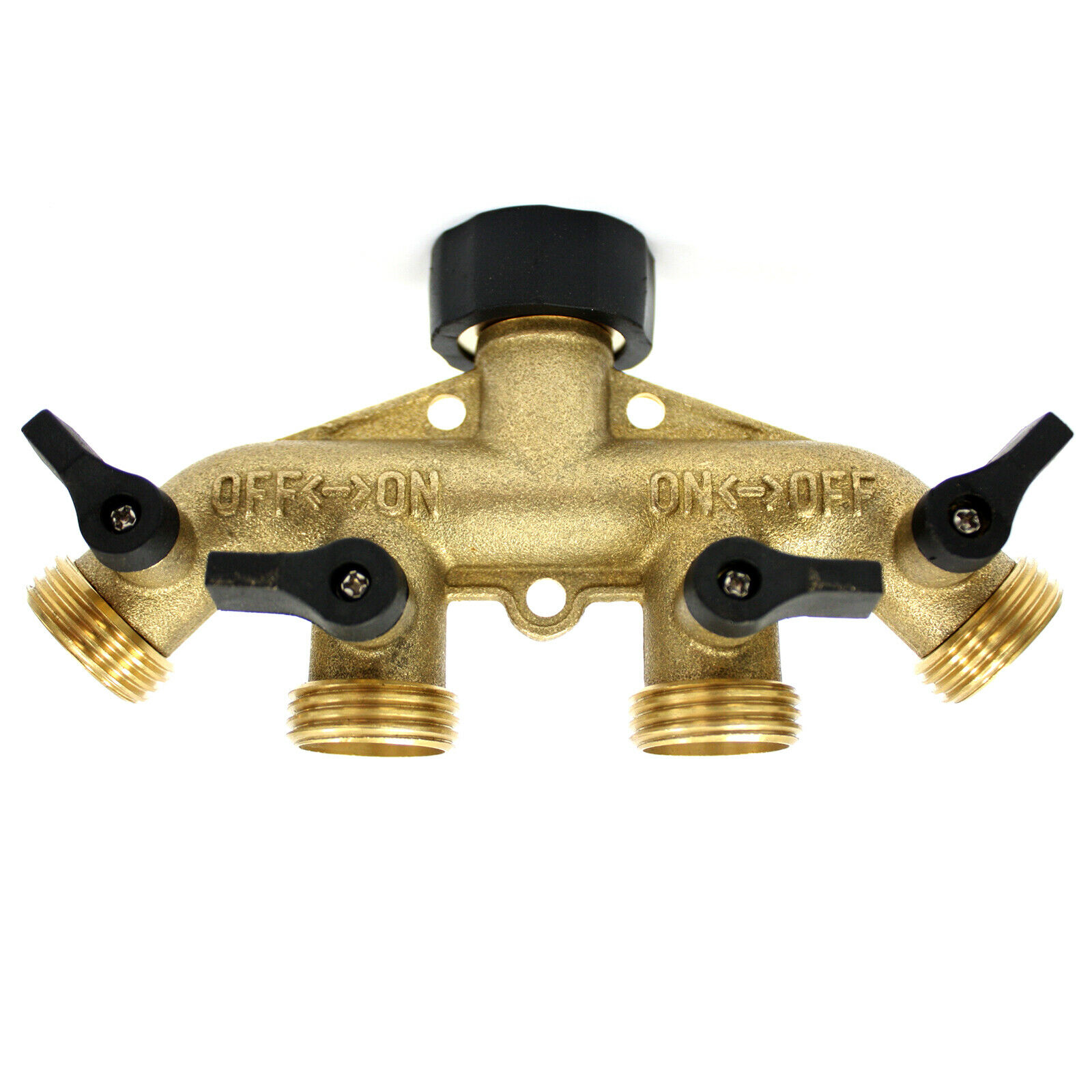 3/4" Solid Brass Double Way Tap Connector Adaptor Hose Splitter Garden Supply 