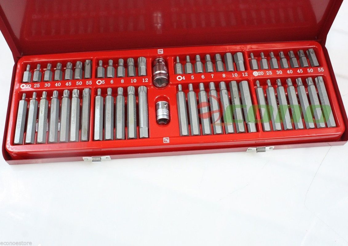 54 pcs Tamper Proof Star Hex Spline Drive Socket Star Bit Impact Bits