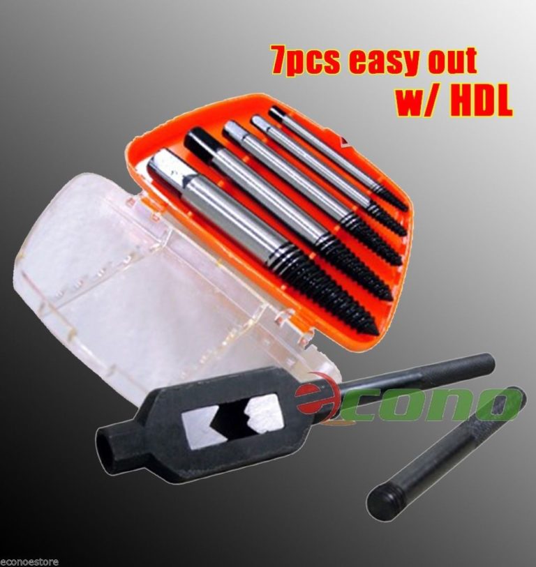 7PC Easy Out Screw Extractor w/HDL Handle Quick Easy Remover Screws