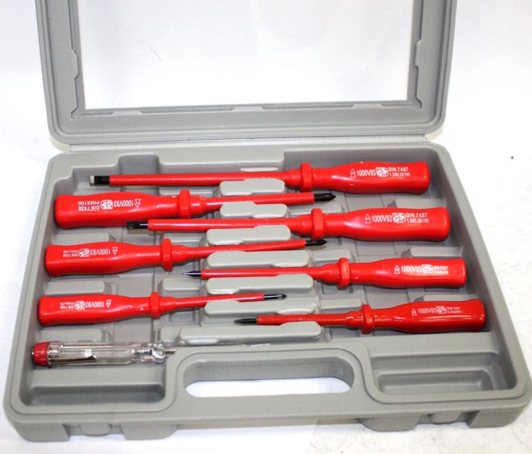 7PC INSULATED SCREWDRIVER & MAINS TESTER TIPS HAND TOOL SET w
