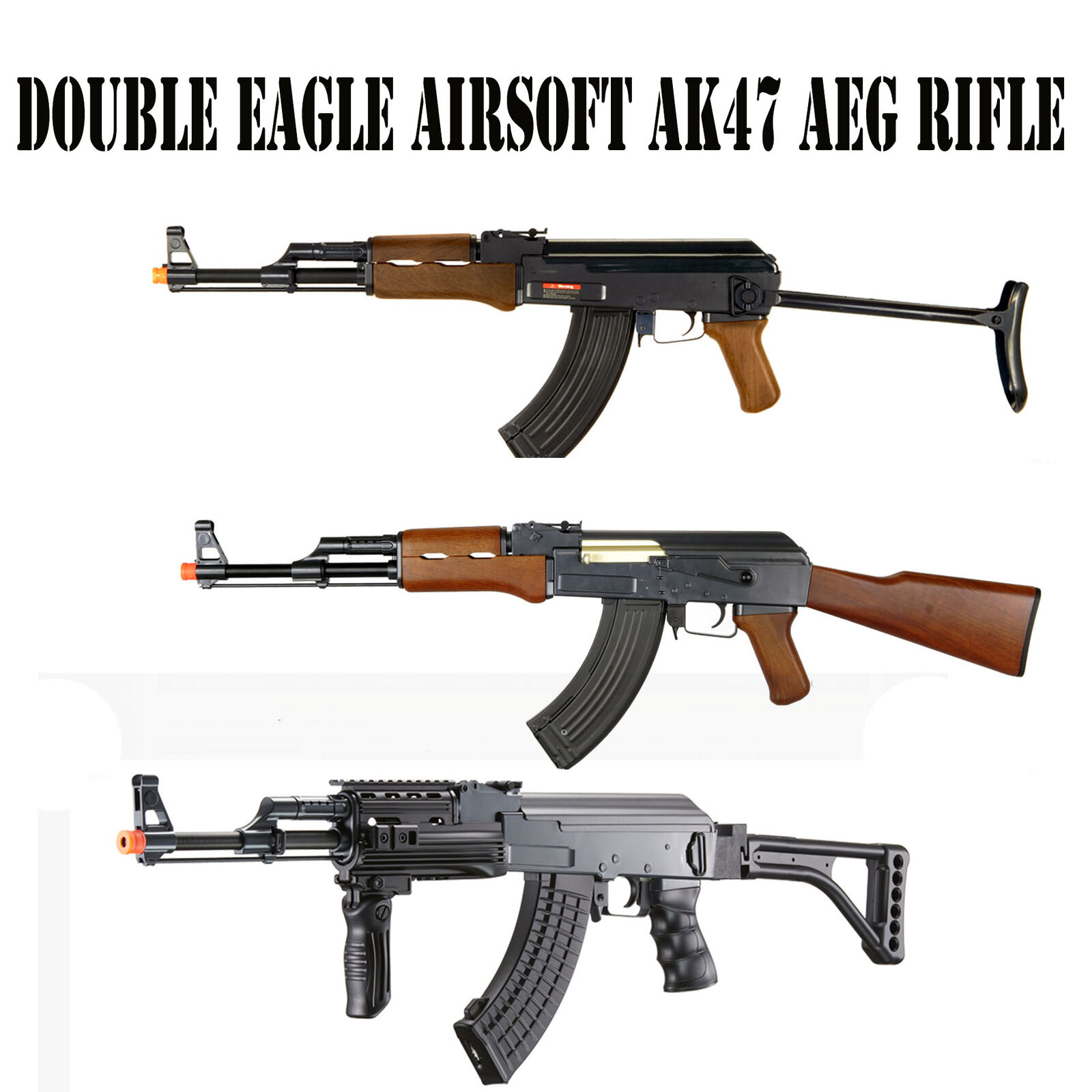 Double Eagle Metal AK 47 Realistic Feeling Airsoft Gun  Collectible Quality Full Auto Electric Rifle AEG Air Gun, Wood Color :  Sports & Outdoors