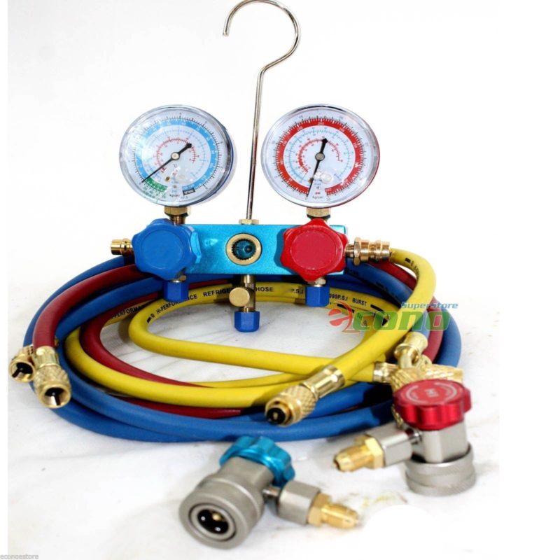 HVAC A/C Refrigeration Kit Manifold Gauge Set R22 R12 R134A Auto