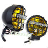 LOT OF 2 12V AMBER HALOGEN FOG LIGHTS LAMPS LIGHT 4X4 OFF ROAD W/ BLACK COVER