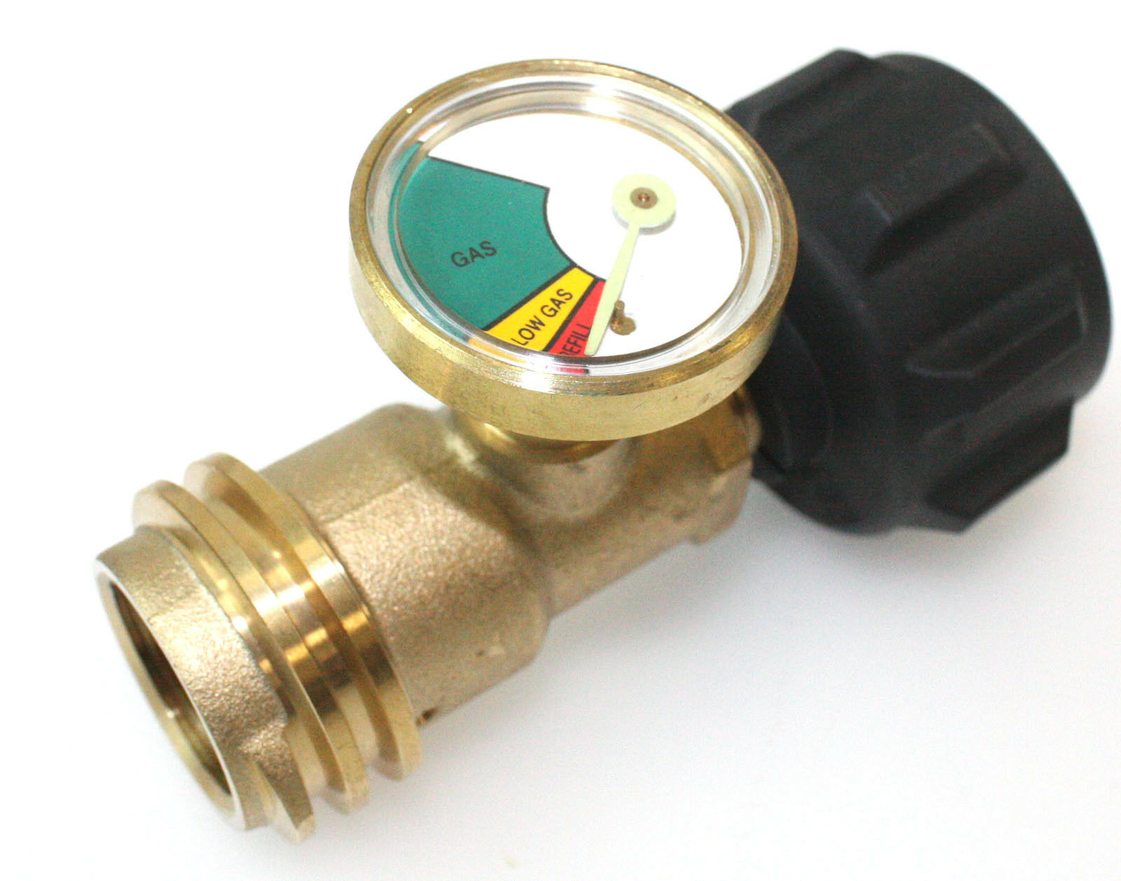2-Pack Propane Tank Brass Adapter With Pressure Meter Gauge – For LP Gas Grill BBQ RV