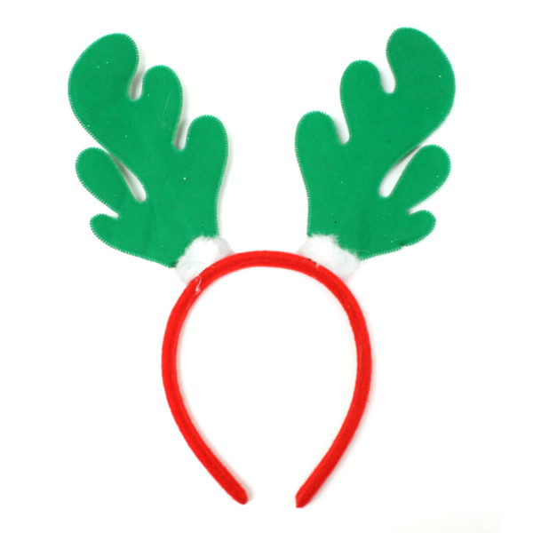 Lot 3 Green Glitter Reindeer Headband Bells Christmas Holiday Antler Costume - Image 5