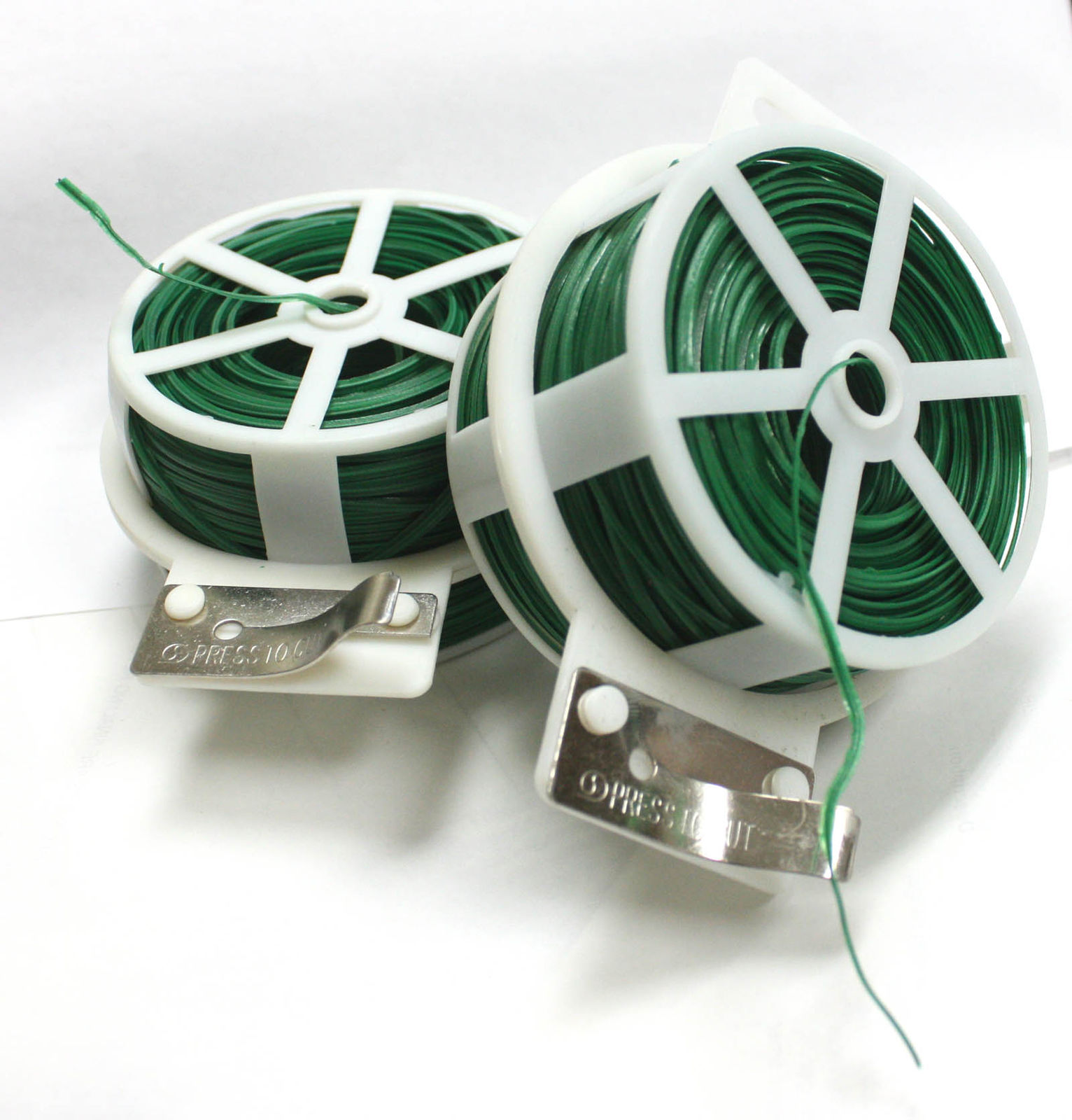 328FT 100M Gardening Plant Support Twist Tie Green Wire Roll and Cutter 